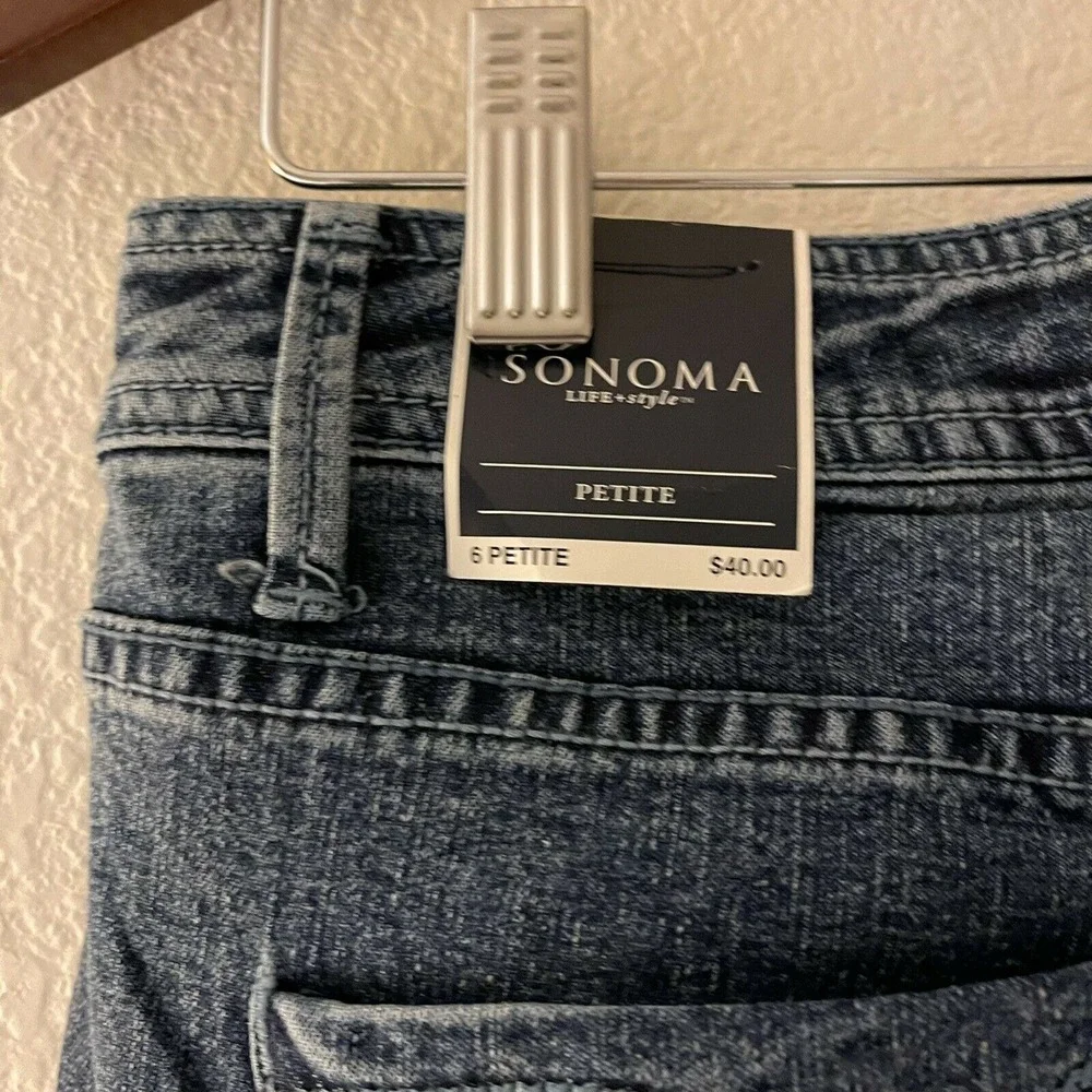 Sonoma Women's Indigo Straight Jeans Size 6P Petite Blue Medium Wash Pant‎